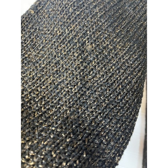 EILEEN FISHER Women's Sweater Size XS Long Sleeve Black/Gold Linen Blend - Picture 3 of 9